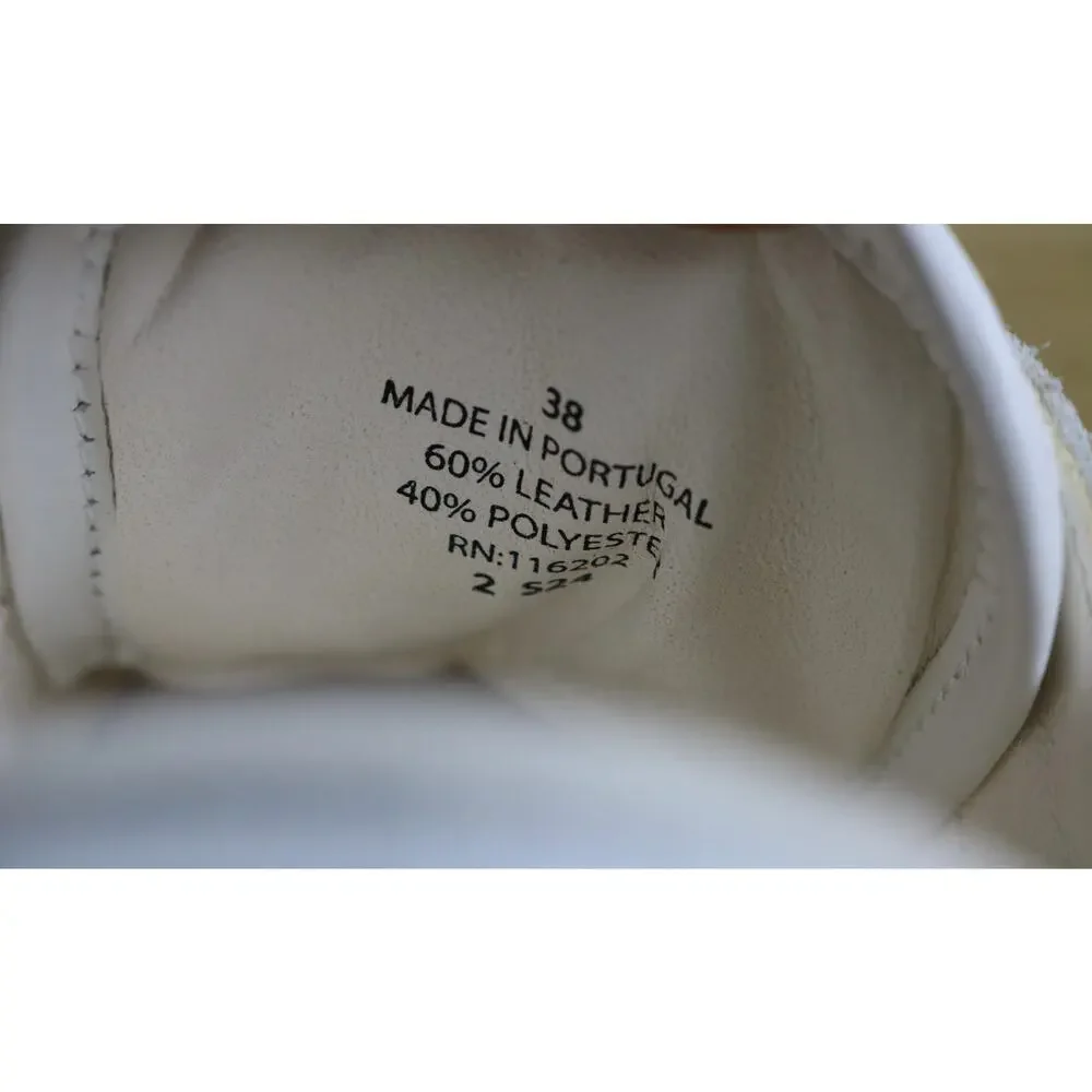 New Zadig & Voltaire Sneakers 38 White Leather Flash Sparkle Shoes - Picture 6 of 15